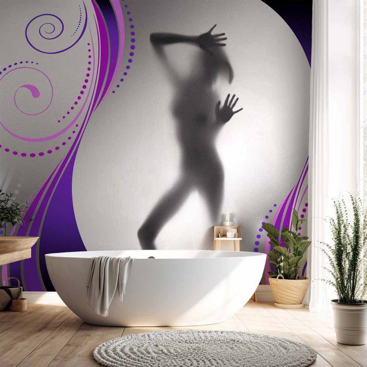 Photo Wallpaper Figure Nude Behind Glass - Silhouette of a female figure against a gray background 61201 additionalImage 8