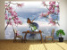 Wall Mural Butterfly Fantasy - Butterfly on a ball against the sea and magnolia background 61301