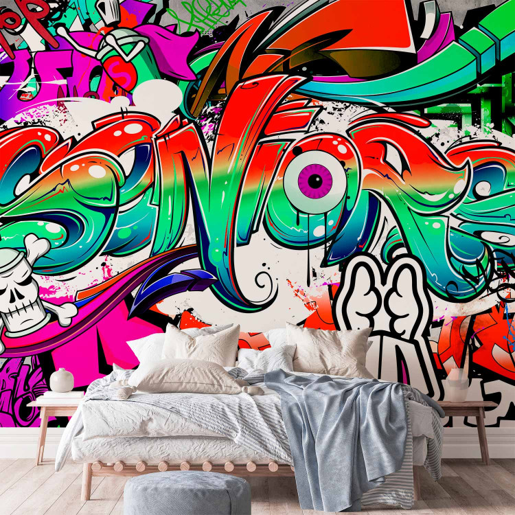 Wall Mural Urban Art - Colorful Mural with Artistic Graffiti-Style Text 64601 additionalImage 2