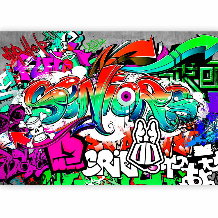 Wall Mural Urban Art - Colorful Mural with Artistic Graffiti-Style Text 64601 additionalImage 1