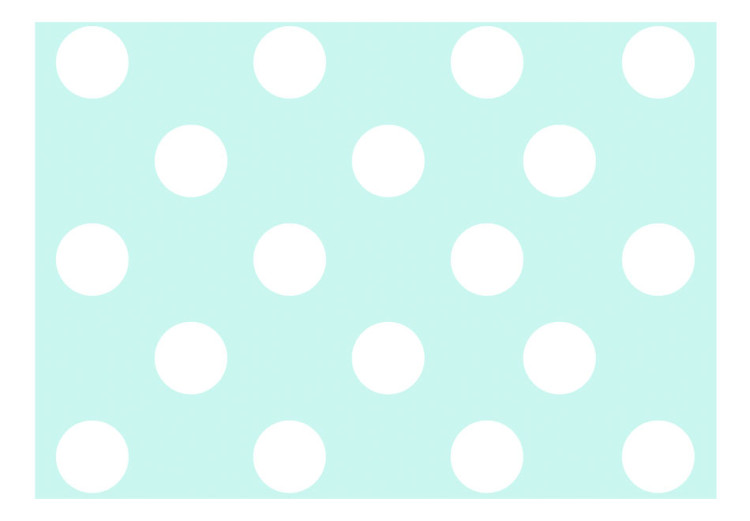 Wall Mural Tiny White Polka Dots - White Dots on Turquoise Background for Children's Room 64801 additionalImage 1