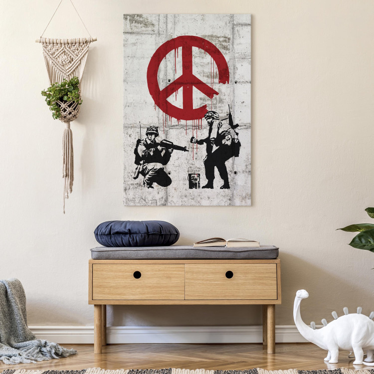 Canvas Art Print  Soldiers Painting Peace by Banksy 68001 additionalImage 3