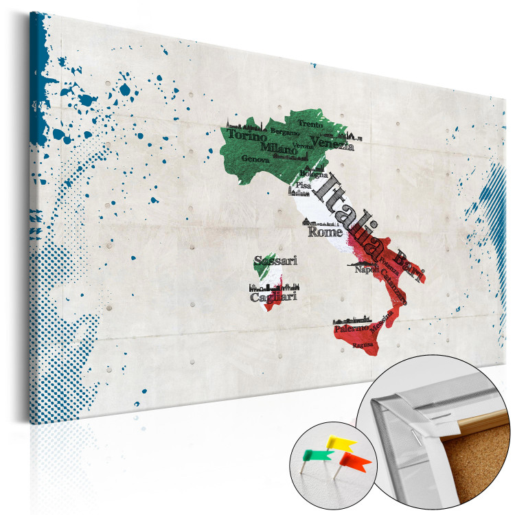 Decorative Pinboard Italy [Cork Map] 92201
