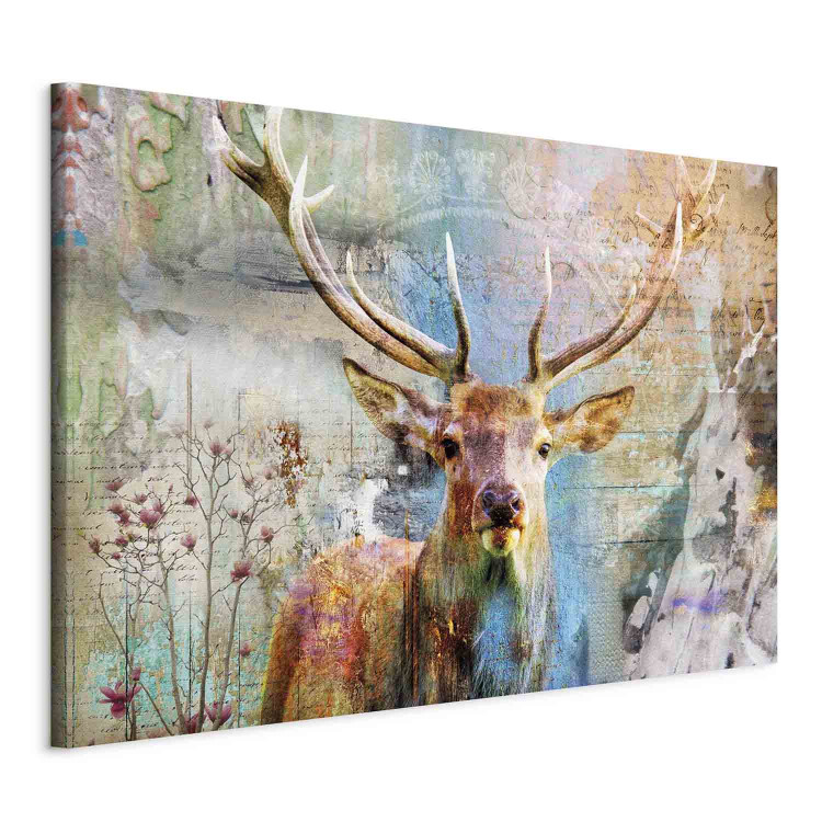 Canvas Art Print Deer on Wood 106111 additionalImage 2
