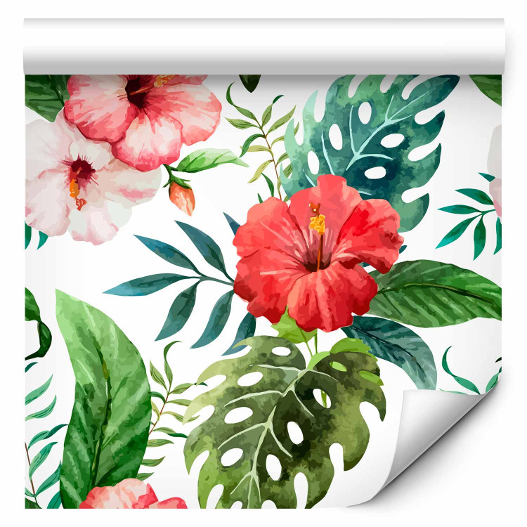 Modern Wallpaper Tropical Flowers (Red) 108511 additionalImage 6