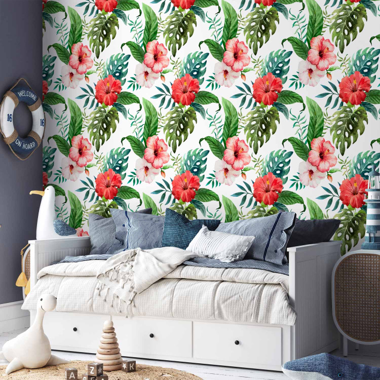 Modern Wallpaper Tropical Flowers (Red) 108511 additionalImage 10
