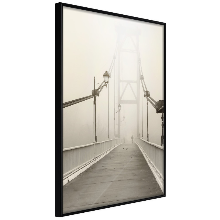 Wall Poster Bridge in the fog - urban architecture in sepia tones with a walking man 115011 additionalImage 9