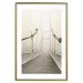 Wall Poster Bridge in the fog - urban architecture in sepia tones with a walking man 115011 additionalThumb 16