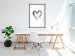 Wall Poster Painted heart - simple black and white composition with a love symbol 115111 additionalThumb 21