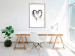 Wall Poster Painted heart - simple black and white composition with a love symbol 115111 additionalThumb 7