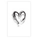 Wall Poster Painted heart - simple black and white composition with a love symbol 115111 additionalThumb 25