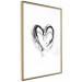 Wall Poster Painted heart - simple black and white composition with a love symbol 115111 additionalThumb 6