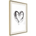 Wall Poster Painted heart - simple black and white composition with a love symbol 115111 additionalThumb 2