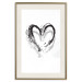 Wall Poster Painted heart - simple black and white composition with a love symbol 115111 additionalThumb 19