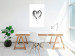 Wall Poster Painted heart - simple black and white composition with a love symbol 115111 additionalThumb 4
