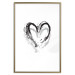 Wall Poster Painted heart - simple black and white composition with a love symbol 115111 additionalThumb 14
