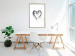 Wall Poster Painted heart - simple black and white composition with a love symbol 115111 additionalThumb 15