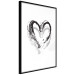 Wall Poster Painted heart - simple black and white composition with a love symbol 115111 additionalThumb 10