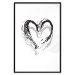 Wall Poster Painted heart - simple black and white composition with a love symbol 115111 additionalThumb 18