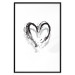 Wall Poster Painted heart - simple black and white composition with a love symbol 115111 additionalThumb 17
