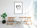 Wall Poster Painted heart - simple black and white composition with a love symbol 115111 additionalThumb 4