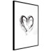 Wall Poster Painted heart - simple black and white composition with a love symbol 115111 additionalThumb 11