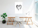 Wall Poster Painted heart - simple black and white composition with a love symbol 115111 additionalThumb 22