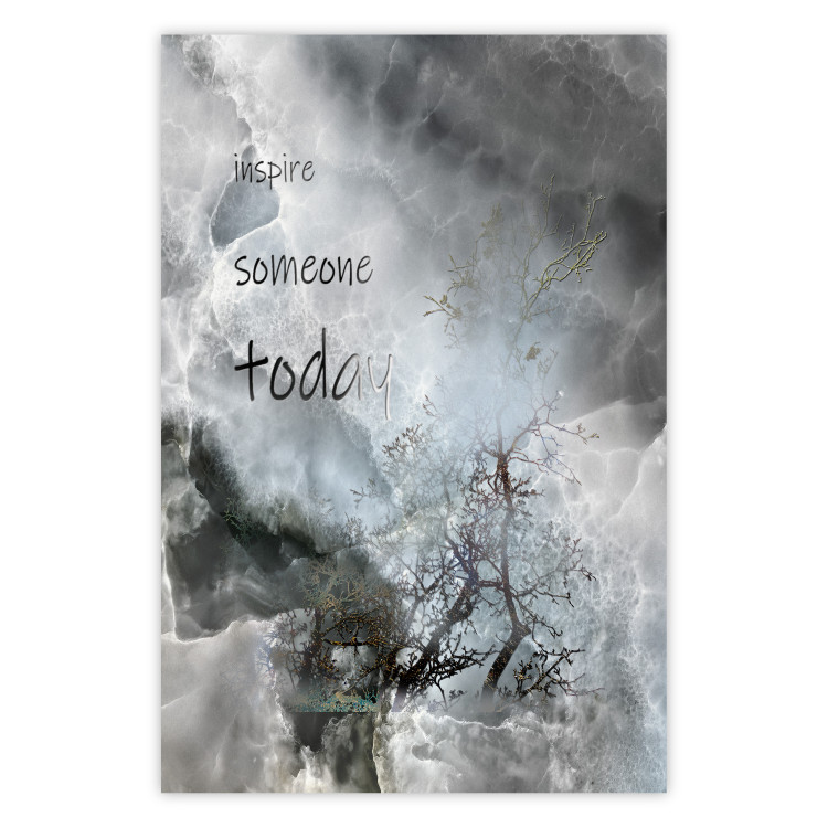 Poster Inspire someone today - abstraction with texts on a marble texture 116311