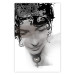 Wall Poster Feminine Beauty - black and white abstraction with a woman's face and patterns 116411