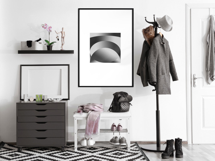 Wall Poster Gradient Shapes - simple black and white geometric abstraction 116611 additionalImage 6