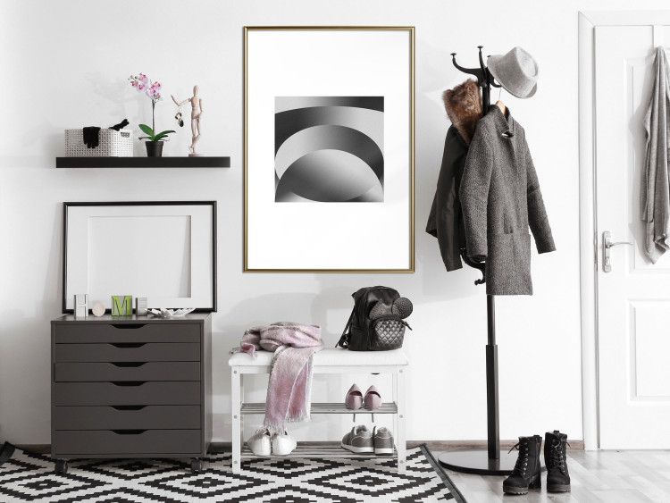 Wall Poster Gradient Shapes - simple black and white geometric abstraction 116611 additionalImage 7