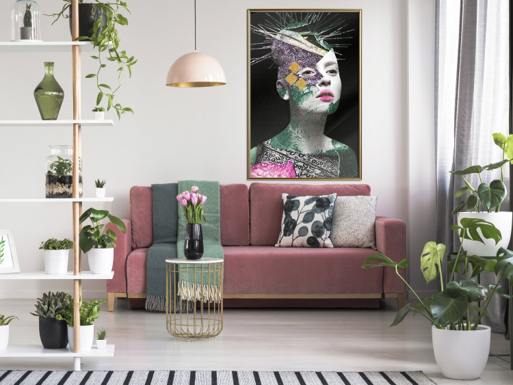 Poster Colorful Portrait - colorful abstract composition with a woman's face 117211 additionalImage 5