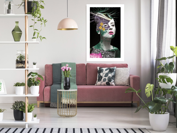 Poster Colorful Portrait - colorful abstract composition with a woman's face 117211 additionalImage 2