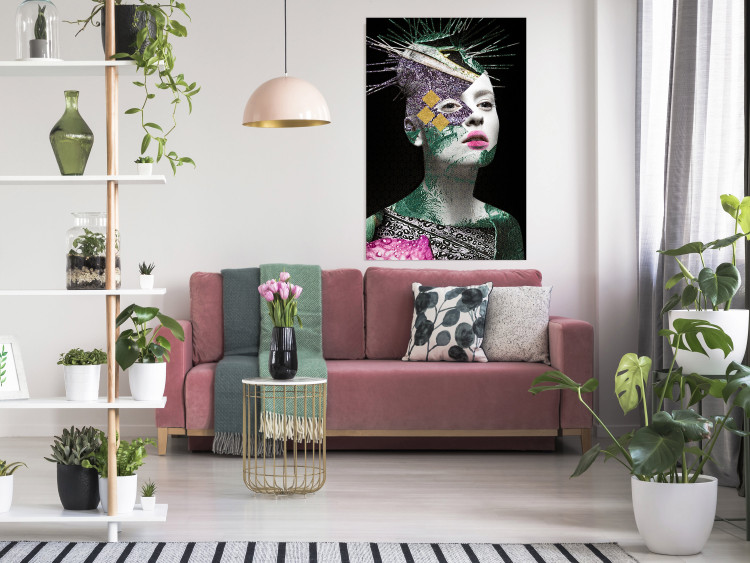 Poster Colorful Portrait - colorful abstract composition with a woman's face 117211 additionalImage 17