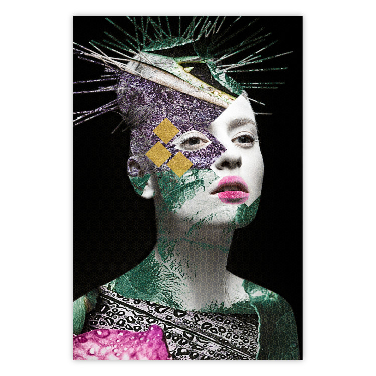 Poster Colorful Portrait - colorful abstract composition with a woman's face 117211