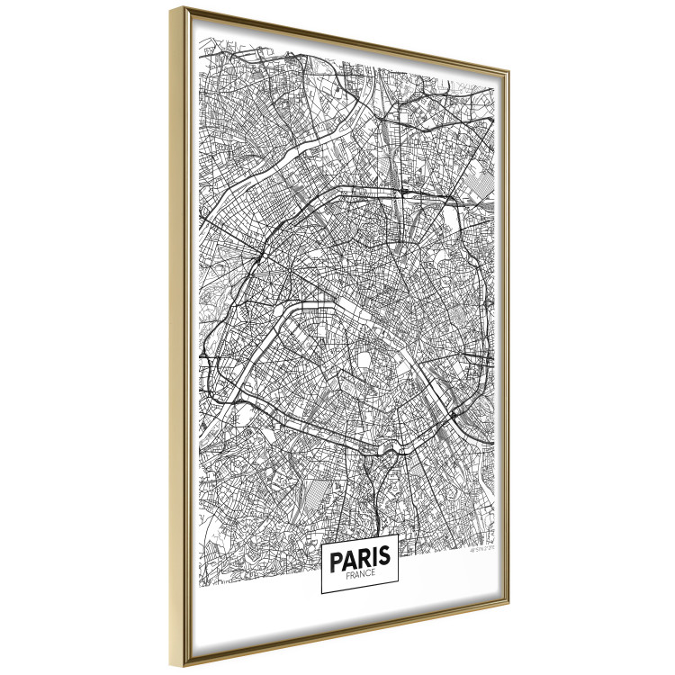 Wall Poster Map of Paris - black and white map of the French city and simple inscriptions 117911 additionalImage 12