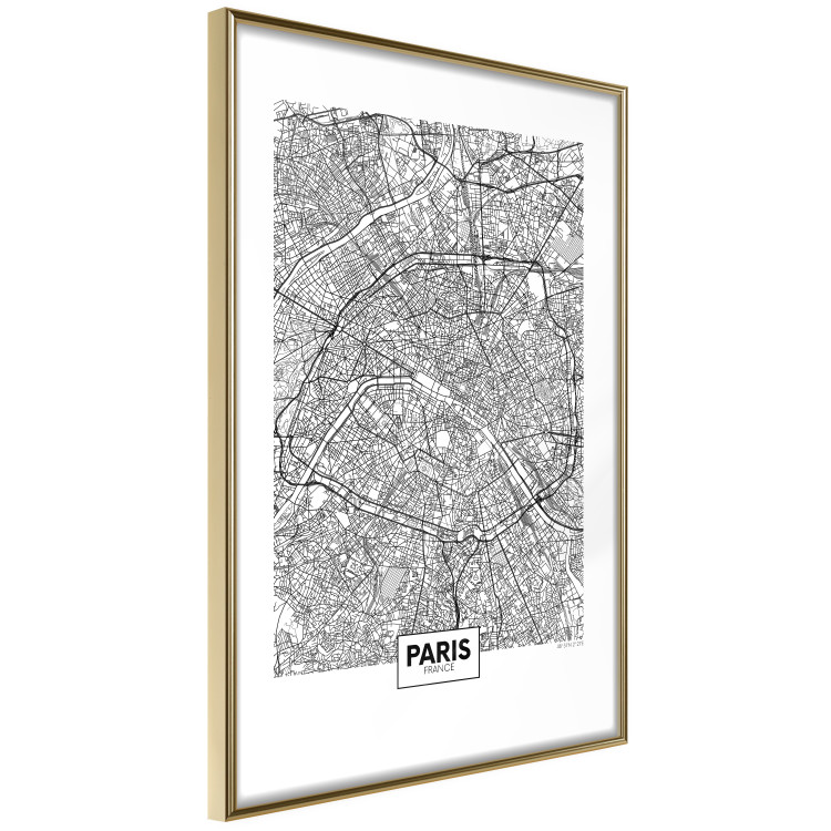 Wall Poster Map of Paris - black and white map of the French city and simple inscriptions 117911 additionalImage 6
