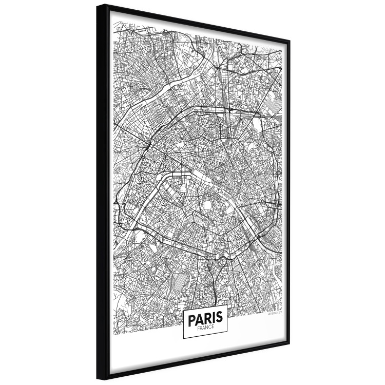 Wall Poster Map of Paris - black and white map of the French city and simple inscriptions 117911 additionalImage 10