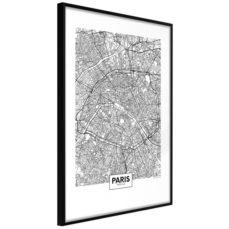 Wall Poster Map of Paris - black and white map of the French city and simple inscriptions 117911 additionalImage 11