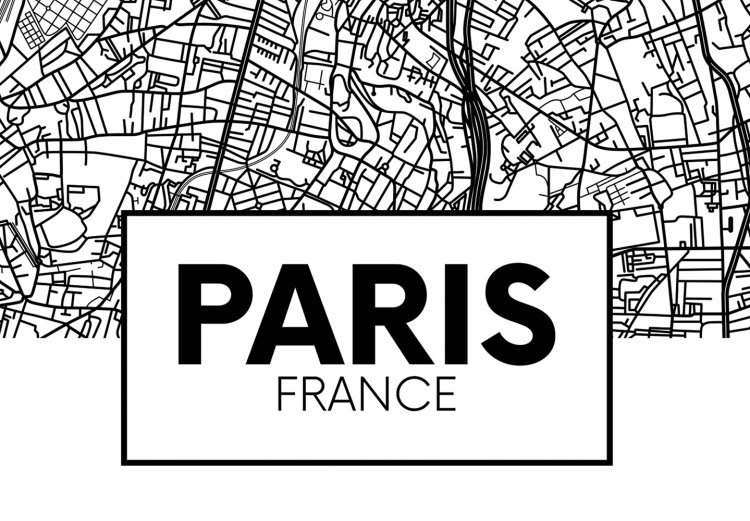 Wall Poster Map of Paris - black and white map of the French city and simple inscriptions 117911 additionalImage 9
