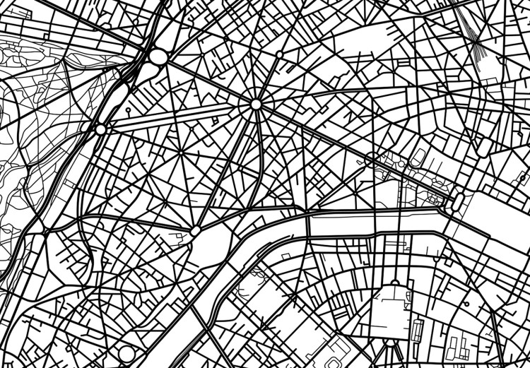 Wall Poster Map of Paris - black and white map of the French city and simple inscriptions 117911 additionalImage 8
