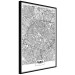 Wall Poster Map of Paris - black and white map of the French city and simple inscriptions 117911 additionalThumb 10