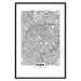 Wall Poster Map of Paris - black and white map of the French city and simple inscriptions 117911 additionalThumb 15