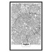 Wall Poster Map of Paris - black and white map of the French city and simple inscriptions 117911 additionalThumb 18