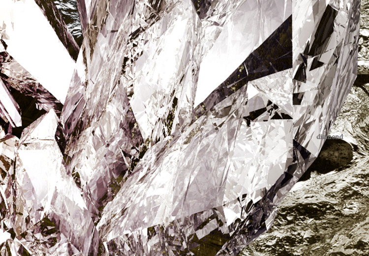 Poster Diamond - silver crystal and geometric golden abstract in the background 118311 additionalImage 9