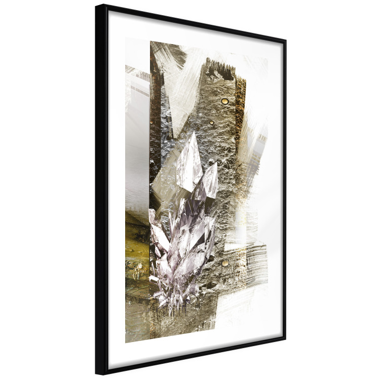 Poster Diamond - silver crystal and geometric golden abstract in the background 118311 additionalImage 11