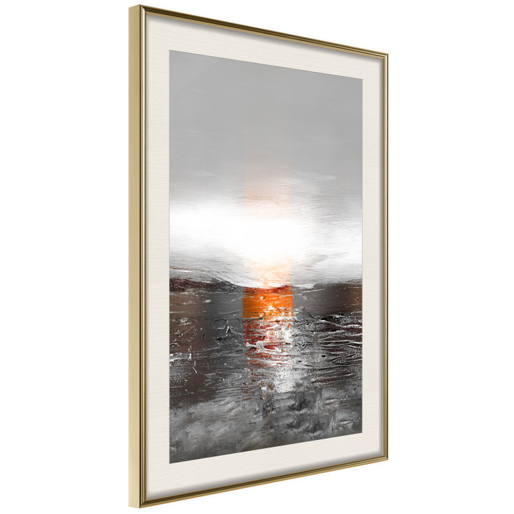 Poster Abstract Sunset - modern composition on a silver background 118511 additionalImage 2