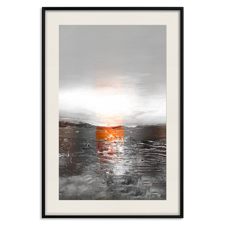 Poster Abstract Sunset - modern composition on a silver background 118511 additionalImage 18