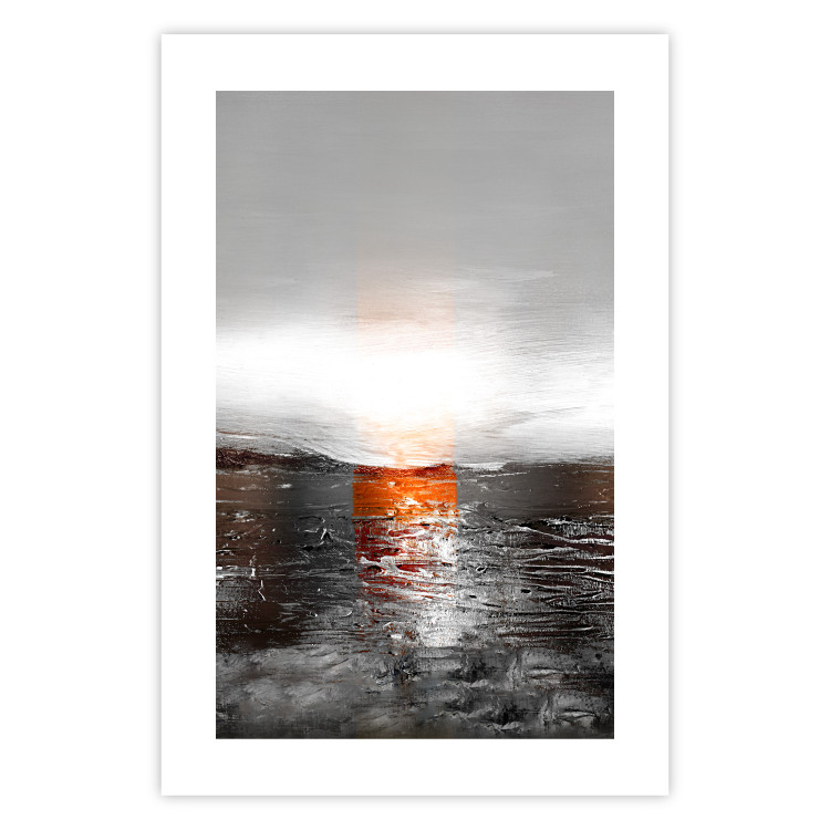 Poster Abstract Sunset - modern composition on a silver background 118511 additionalImage 19