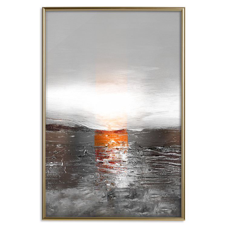 Poster Abstract Sunset - modern composition on a silver background 118511 additionalImage 20